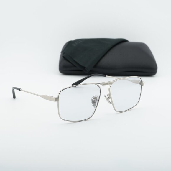 Balenciaga BB0418SK 004 Square Sunglasses - Silver/Grey